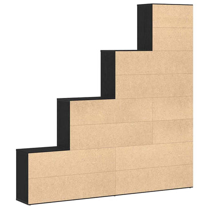 Armadio per Libri Rovere Nero 155 x 24 x 160 cm