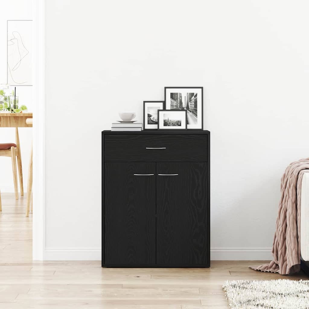 Credenza Rovere Nero 60 x 30 x 75 cm Legno multistrato