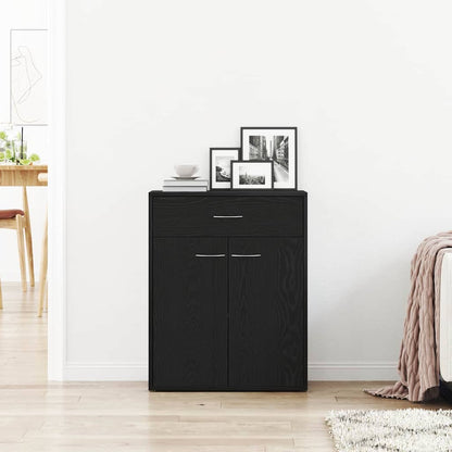 Credenza Rovere Nero 60 x 30 x 75 cm Legno multistrato