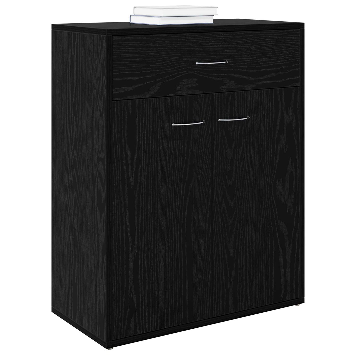 Credenza Rovere Nero 60 x 30 x 75 cm Legno multistrato
