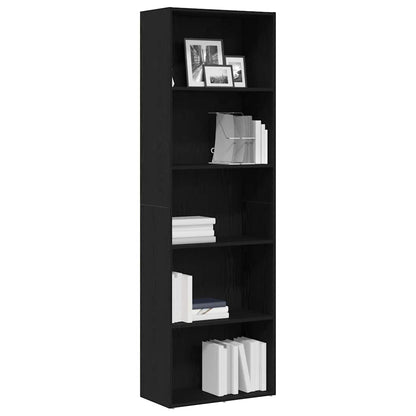 Libreria Rovere Nero 60x30x189 cm in Legno Multistrato