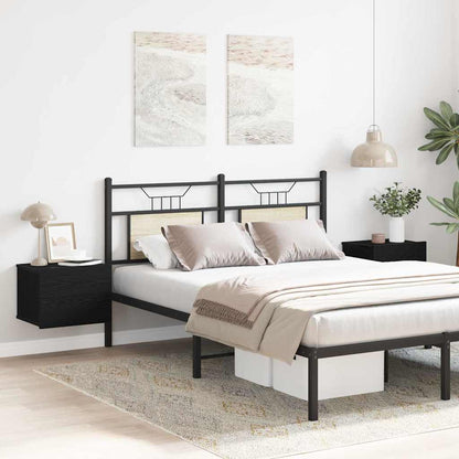 Armadio da Notte con cassetto 2 pcs Rovere Nero 40 x 30 x 30 cm