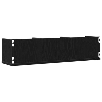 Scaffale da parete con lo scaffale Rovere Nero 75 x 18 x 18 cm