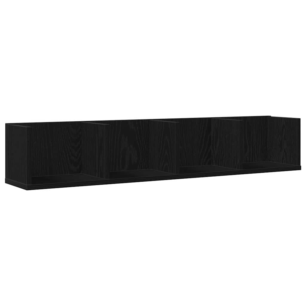 Scaffale da parete con lo scaffale Rovere Nero 100 x 18 x 18 cm