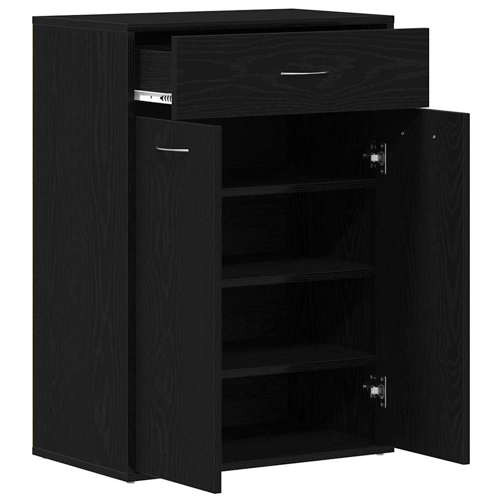 Scarpiera Rovere Nero 60 x 35 x 84 cm Legno multistrato