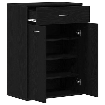 Scarpiera Rovere Nero 60 x 35 x 84 cm Legno multistrato