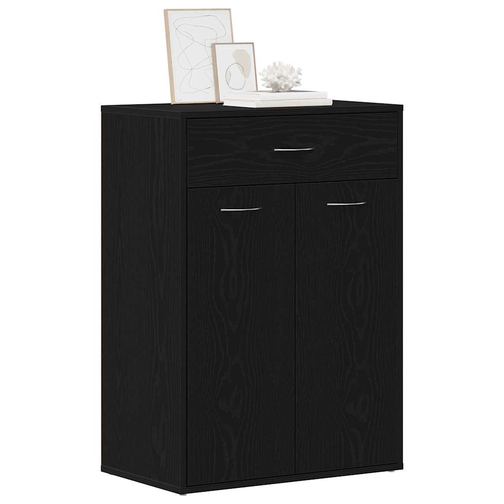 Scarpiera Rovere Nero 60 x 35 x 84 cm Legno multistrato