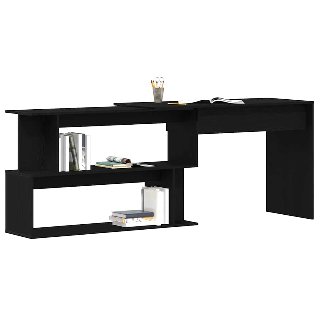Scrivania Rovere Nero 200 x 50 x 76 cm Legno multistrato