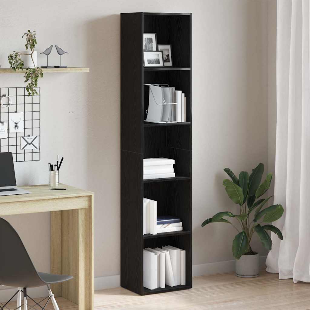 Libreria Rovere Nero 40x30x189 cm in Legno Multistrato