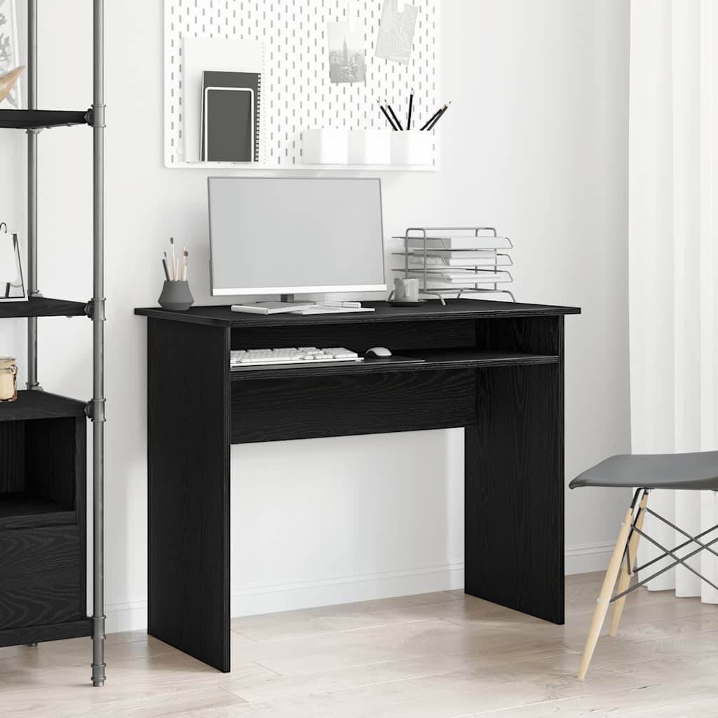 Scrivania Rovere Nero 90x50x74 cm in Legno Multistrato