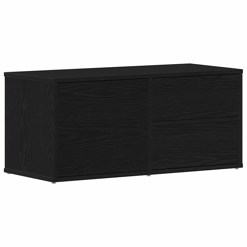 Mobile TV Rovere Nero 80 x 34 x 36 cm Legno multistrato