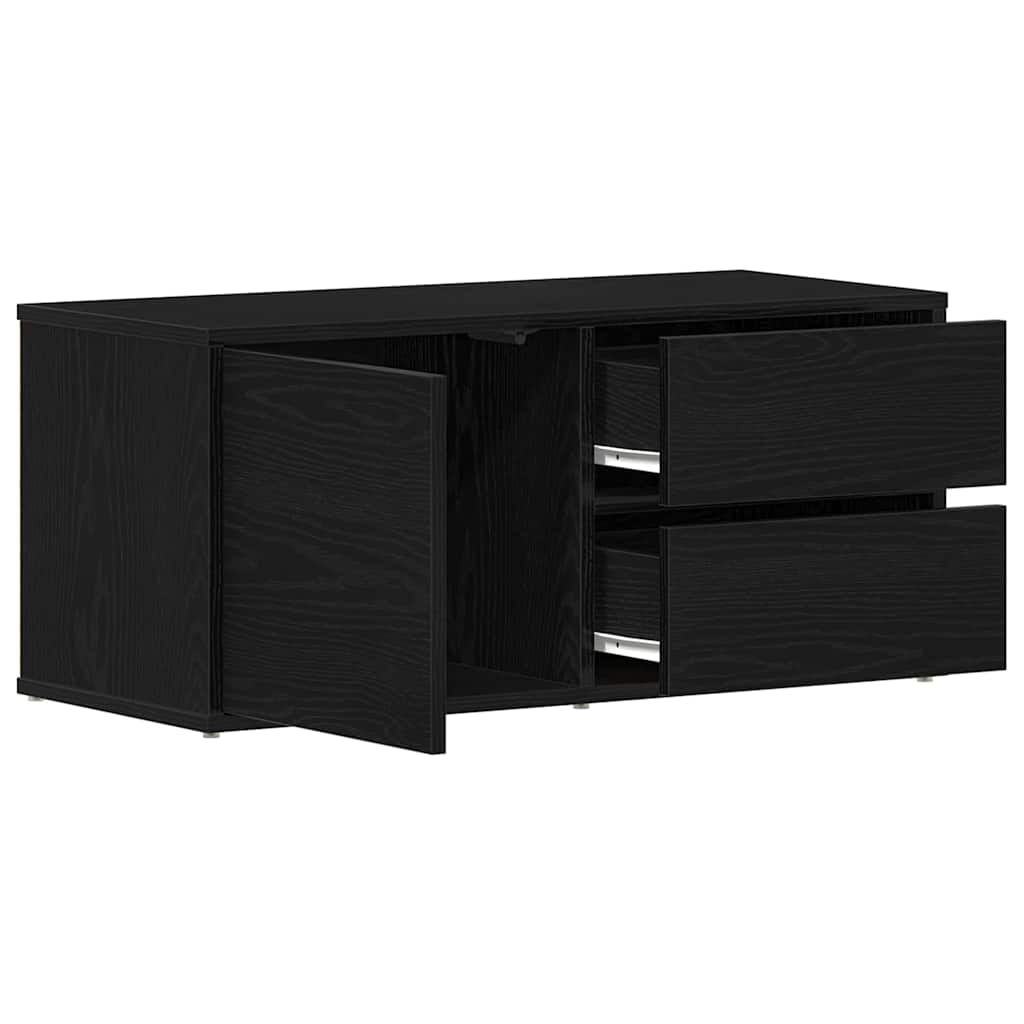 Mobile TV Rovere Nero 80 x 34 x 36 cm Legno multistrato