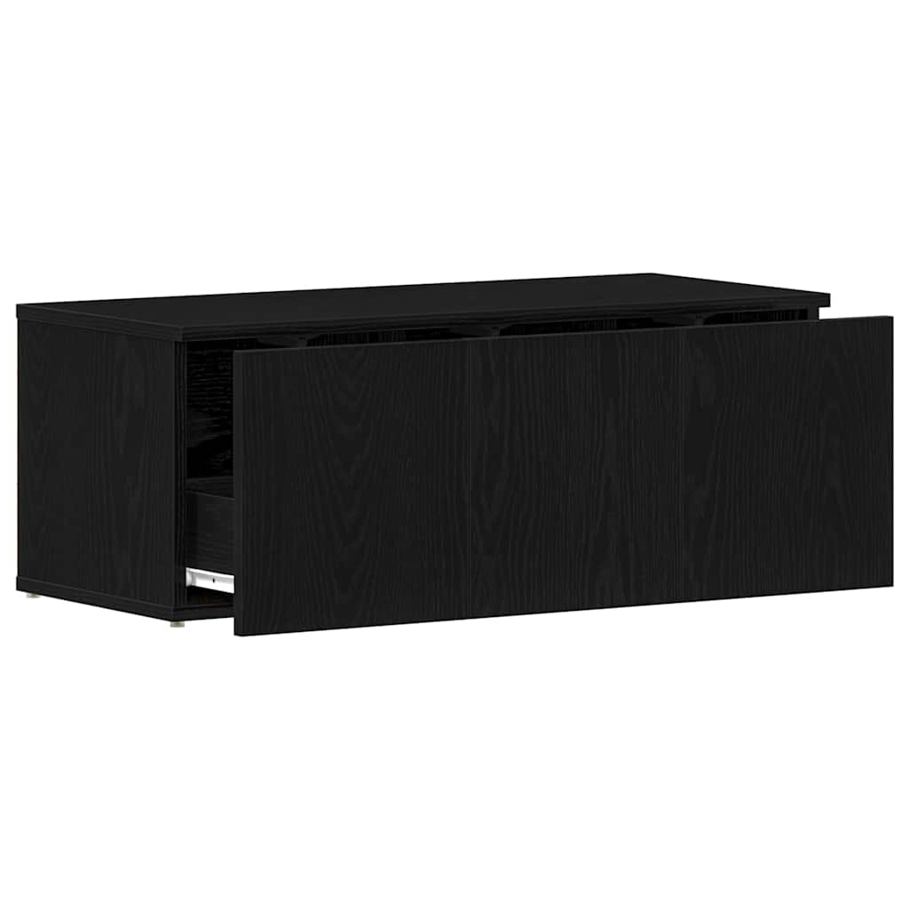 Mobile TV Rovere Nero 80x34x30 cm Legno multistrato