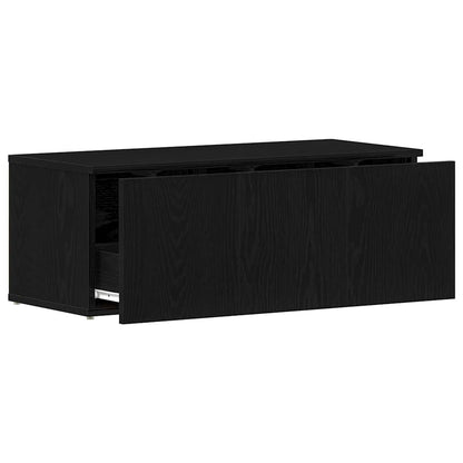 Mobile TV Rovere Nero 80x34x30 cm Legno multistrato