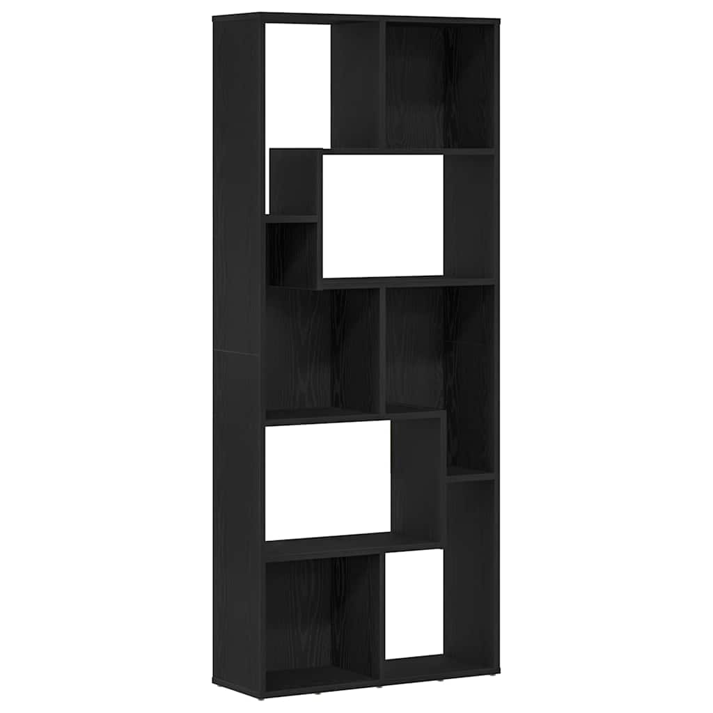 Libreria Rovere Nero 67x24x161 cm in Legno Multistrato