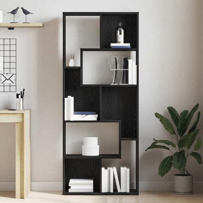 Libreria Rovere Nero 67x24x161 cm in Legno Multistrato