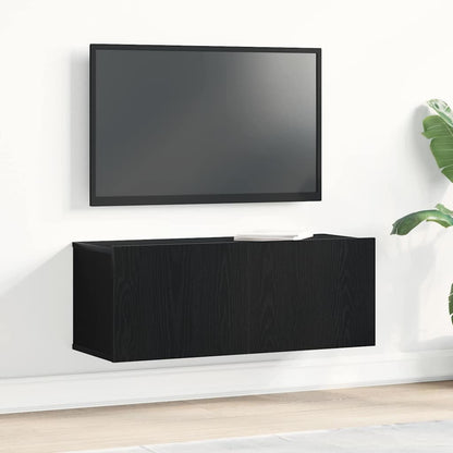 Mobile TV Rovere Nero 80 x 30 x 30 cm Legno multistrato