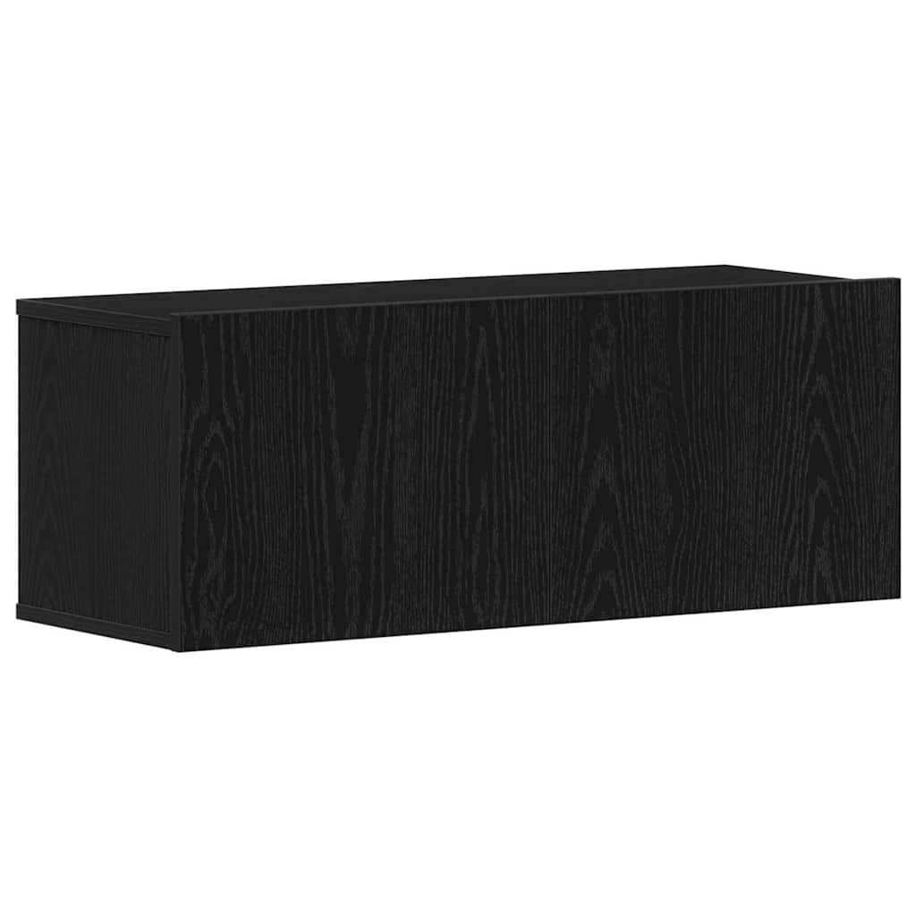 Mobile TV Rovere Nero 80 x 30 x 30 cm Legno multistrato
