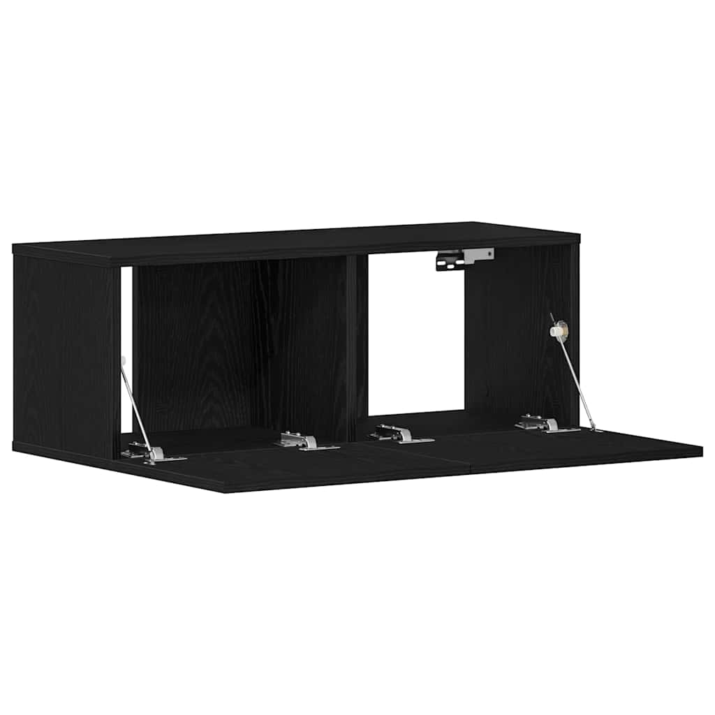 Mobile TV Rovere Nero 80 x 30 x 30 cm Legno multistrato