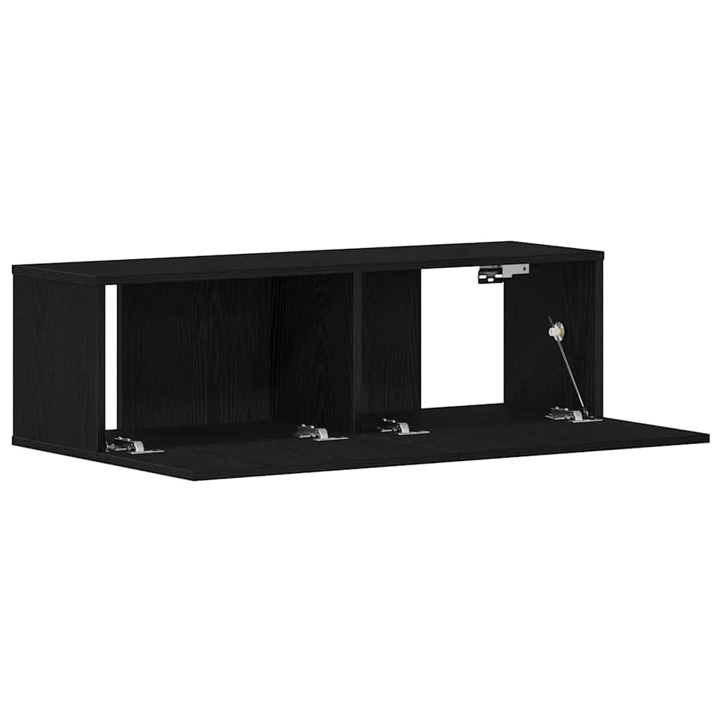 Mobile TV Rovere Nero 100 x 30 x 30 cm Legno multistrato