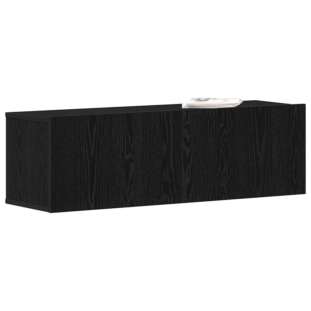 Mobile TV Rovere Nero 100 x 30 x 30 cm Legno multistrato