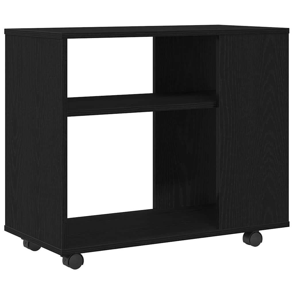 Tavolino laterale in rovere nero 70x35x60 cm in legno ingegnerizzato