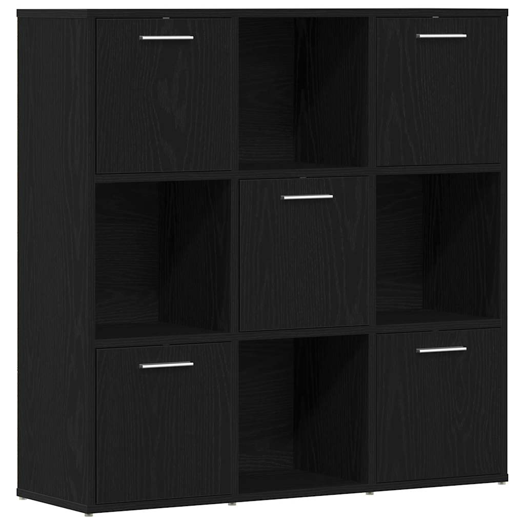 Libreria Rovere Nero 90x28x90 cm in Legno Multistrato