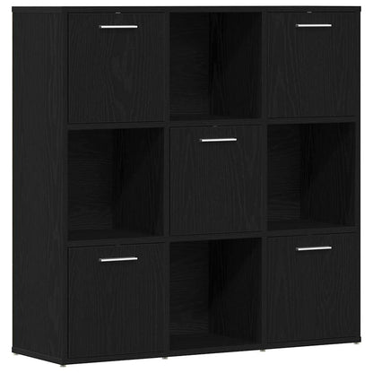 Libreria Rovere Nero 90x28x90 cm in Legno Multistrato