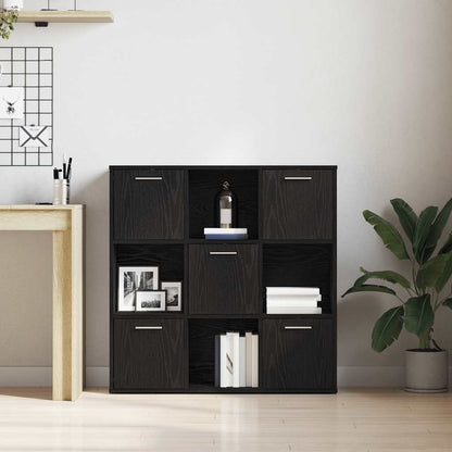 Libreria Rovere Nero 90x28x90 cm in Legno Multistrato