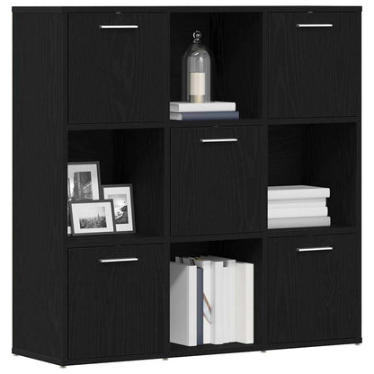 Libreria Rovere Nero 90x28x90 cm in Legno Multistrato