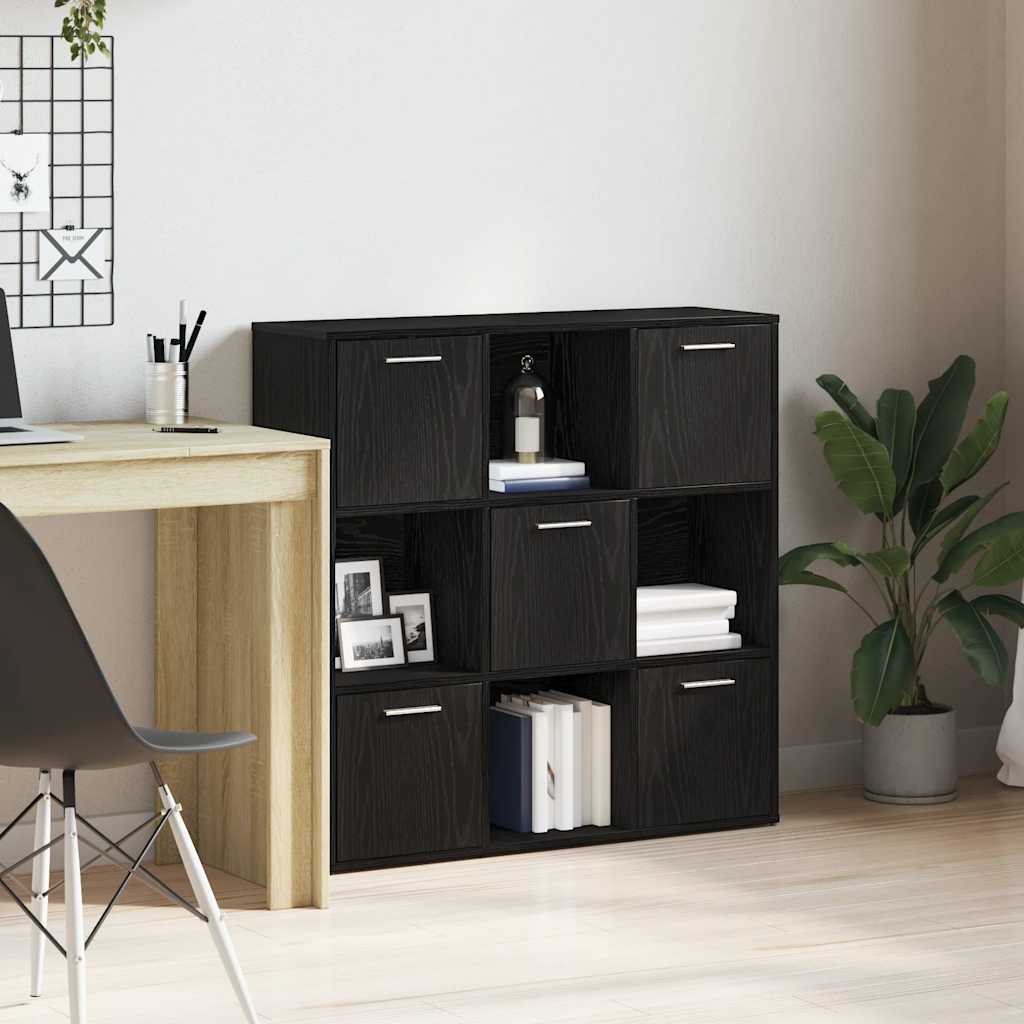 Libreria Rovere Nero 90x28x90 cm in Legno Multistrato