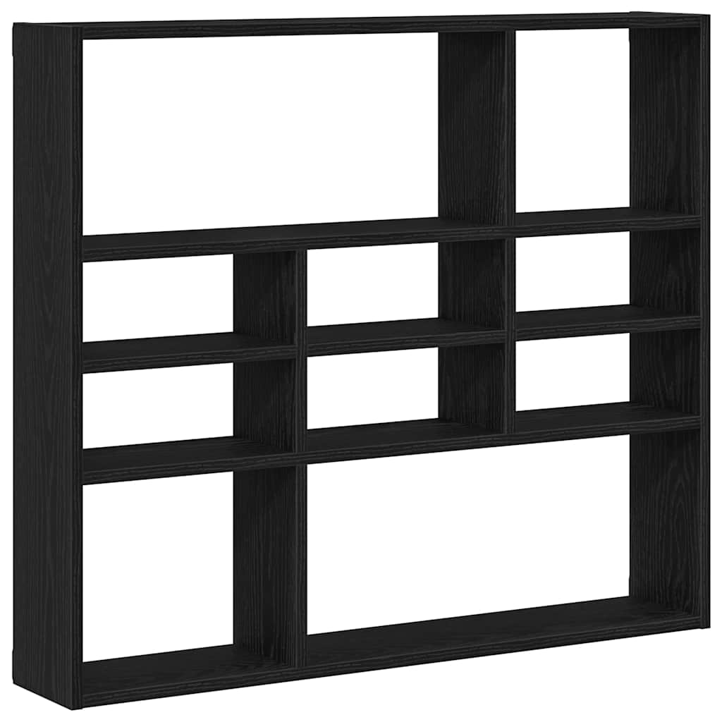 Scaffale a Parete Rovere Nero 90x16x78 cm Legno Multistrato