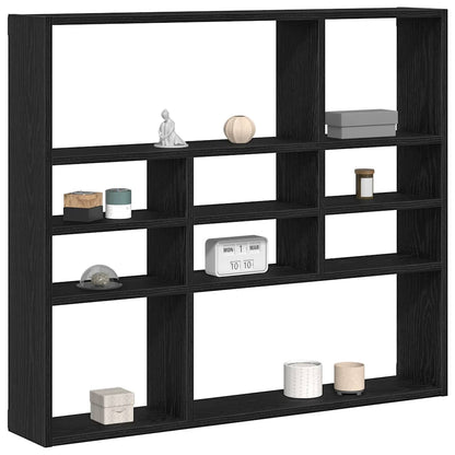 Scaffale a Parete Rovere Nero 90x16x78 cm Legno Multistrato