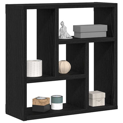 Scaffale a Parete Rovere Nero 45x16x45 cm in Truciolato