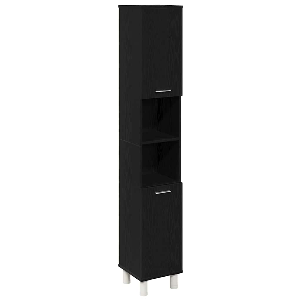 Mobile da Bagno Rovere Nero 30 x 30 x 179 cm Legno multistrato