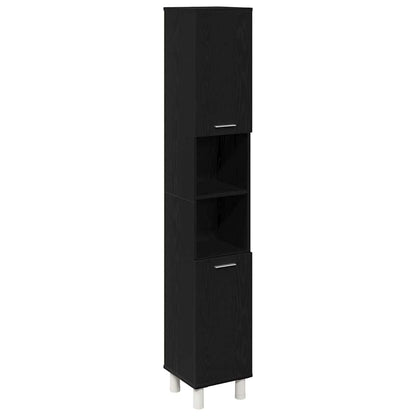 Mobile da Bagno Rovere Nero 30 x 30 x 179 cm Legno multistrato