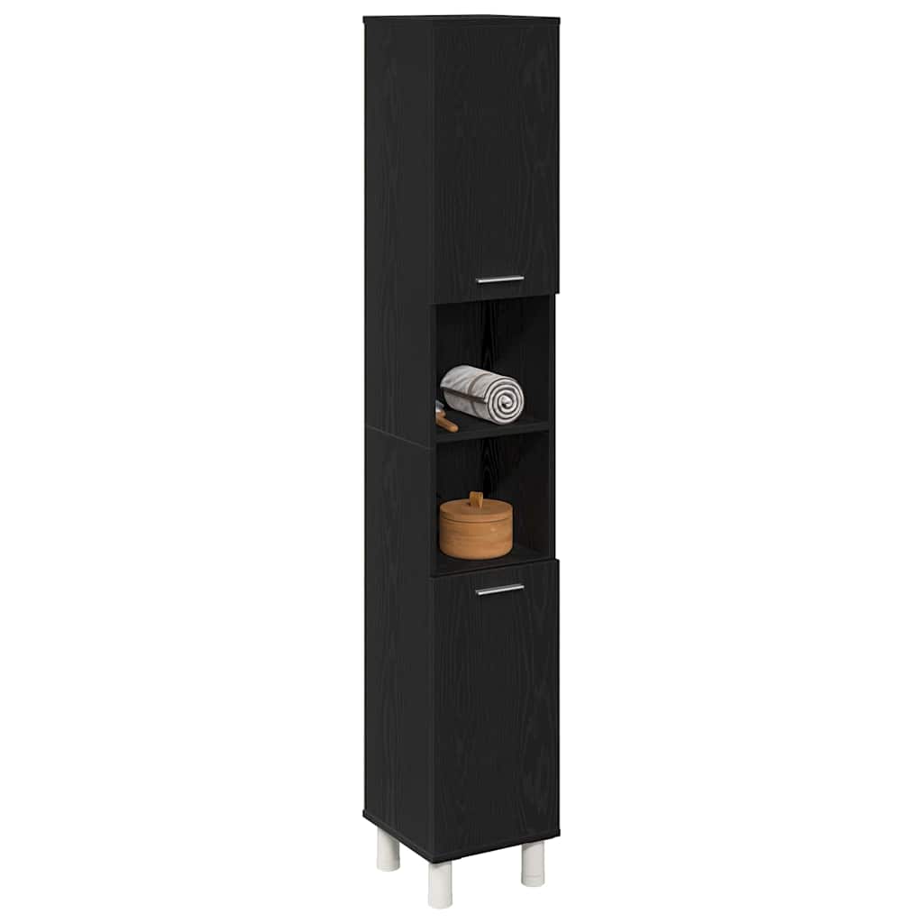 Mobile da Bagno Rovere Nero 30 x 30 x 179 cm Legno multistrato