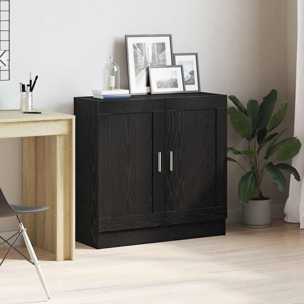 Armadio per Libri Rovere Nero 82,5 x 30,5 x 80 cm