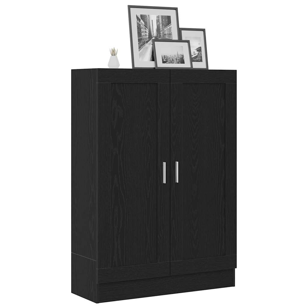 Armadio per Libri Rovere Nero 82,5 x 30,5 x 115 cm