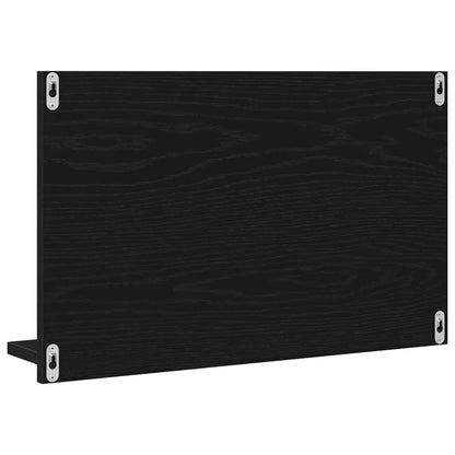 Mensola Specchio con lo scaffale Rovere Nero 60 x 10,5 x 37 cm