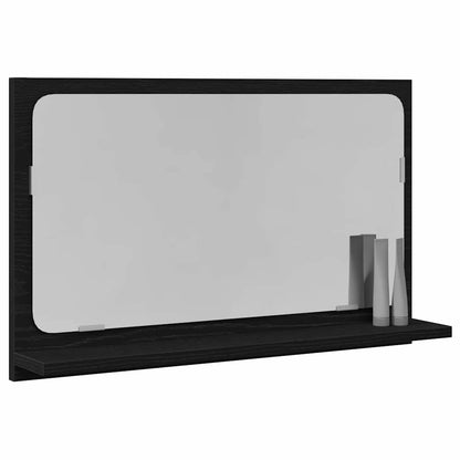Mensola Specchio con lo scaffale Rovere Nero 60 x 10,5 x 37 cm