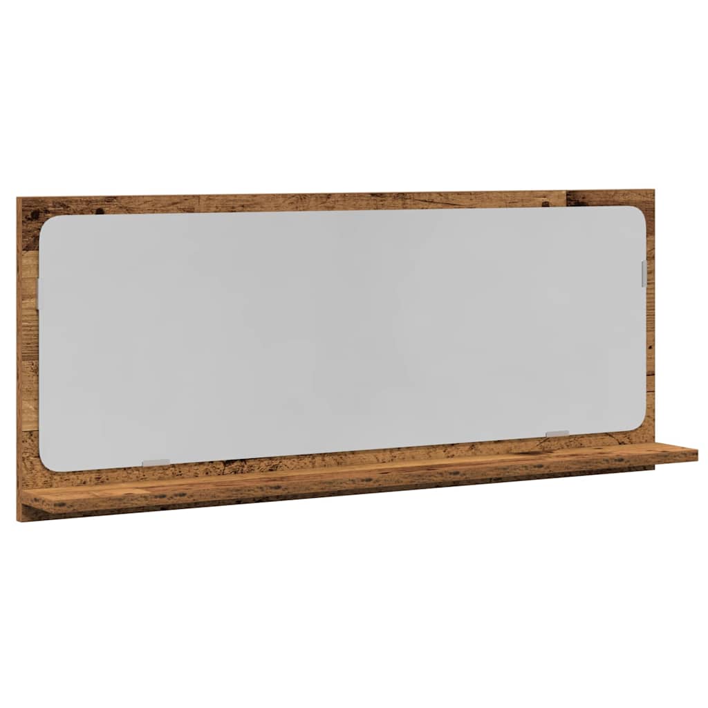 Mensola Specchio con specchio Legno vecchio 90 x 10,5 x 37 cm