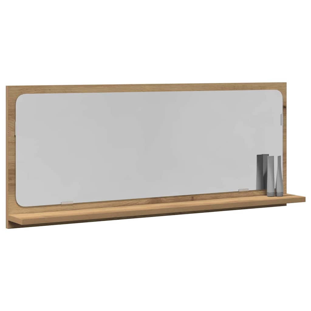 Mensola Specchio rovere artigianale 90 x 10,5 x 37 cm