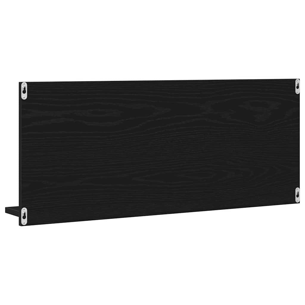Mensola Specchio con lo scaffale Rovere Nero 90 x 10,5 x 37 cm