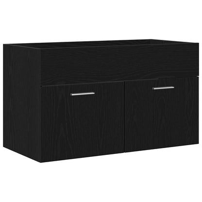 Armadio sottolavello con porta Rovere Nero Legno multistrato