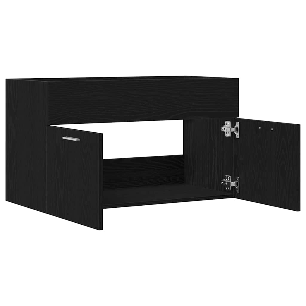 Armadio sottolavello con porta Rovere Nero Legno multistrato