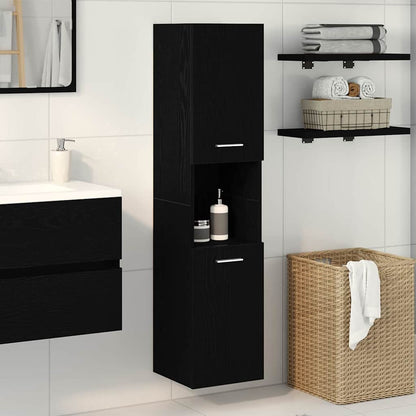 Mobile da Bagno Rovere Nero 30 x 30 x 130 cm Legno multistrato
