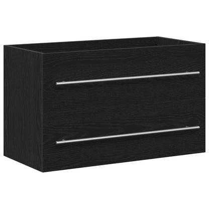 Mobile Lavabo da Bagno Rovere Nero 80x38,5x48 cm in Truciolato