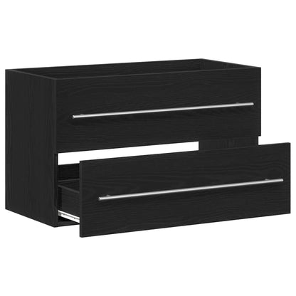 Mobile Lavabo da Bagno Rovere Nero 80x38,5x48 cm in Truciolato