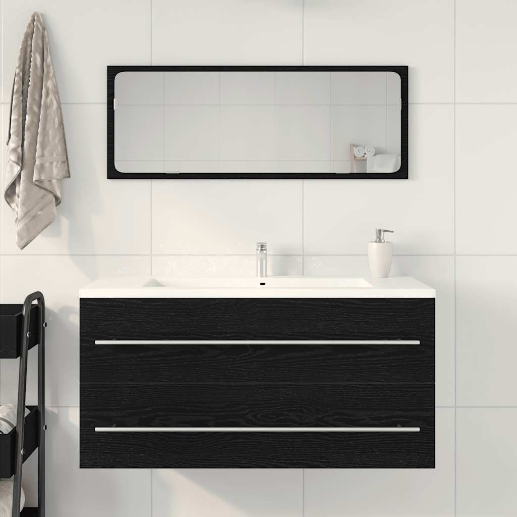 Mobile Lavabo Bagno Nero 100x38,5x48cm Legno Multistrato